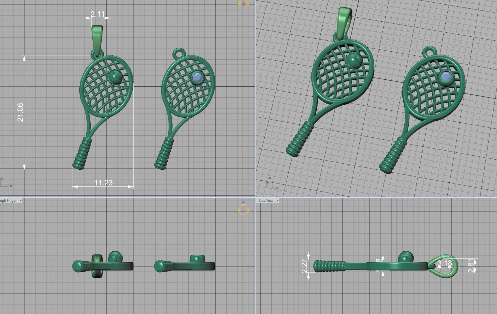 High-polished Racquet Passion Necklace with an intricate racquet pendant design, symbolizing sporty elegance and passion, perfect for any occasion.