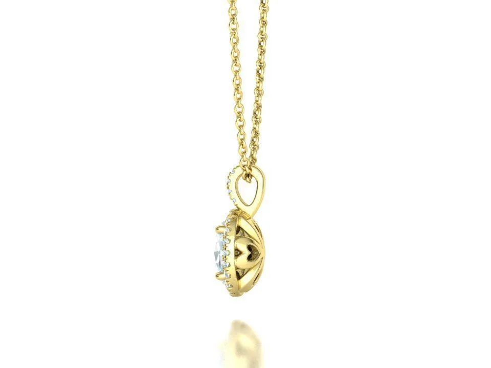 WN-020-Radiant Heart Oval Necklace-9 High-polished Radiant Heart Oval Necklace with a heart-shaped gemstone set in an elegant oval pendant, symbolizing love and elegance, perfect for any occasion.