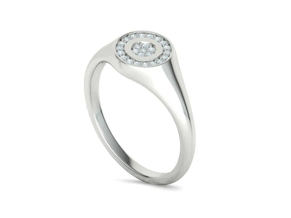 High-polished Pinky Diamond Signet Ring with a beautifully set diamond, symbolizing elegance and luxury, perfect for any occasion.