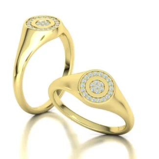 High-polished Pinky Diamond Signet Ring with a beautifully set diamond, symbolizing elegance and luxury, perfect for any occasion.