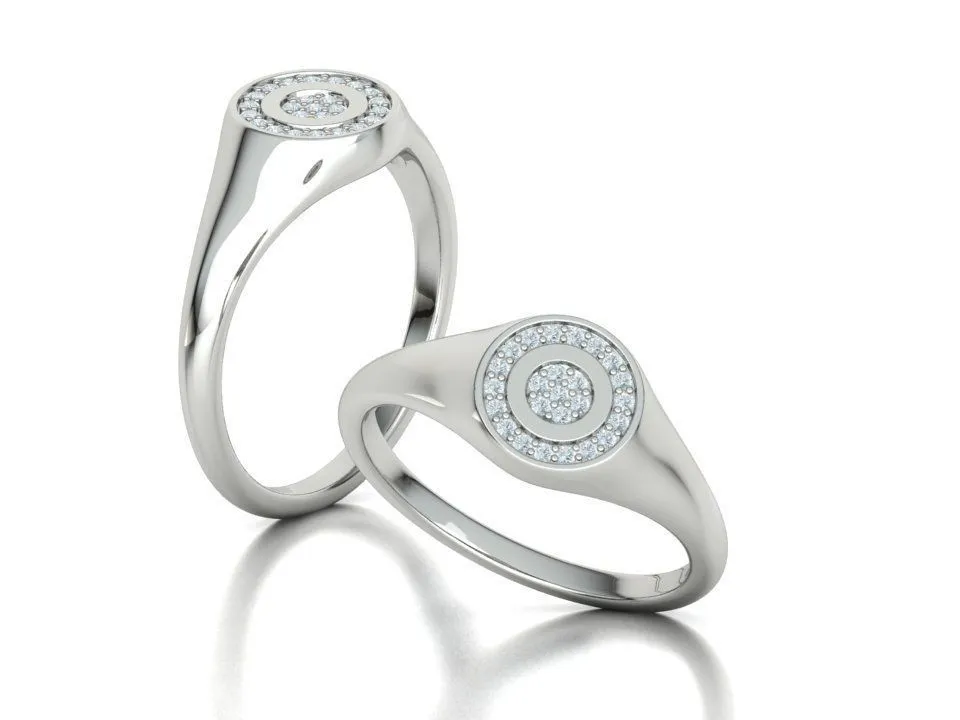 High-polished Pinky Diamond Signet Ring with a beautifully set diamond, symbolizing elegance and luxury, perfect for any occasion.