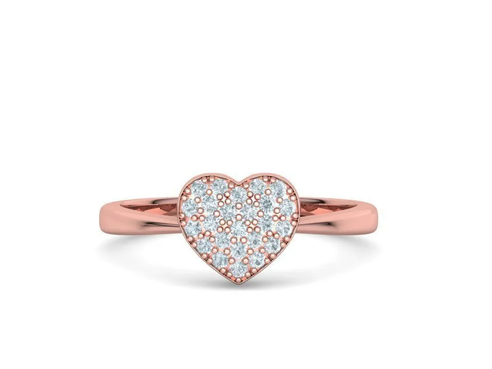 High-polished Small Heart Tiny Ring with a delicate heart design, symbolizing love and elegance, perfect for any occasion.