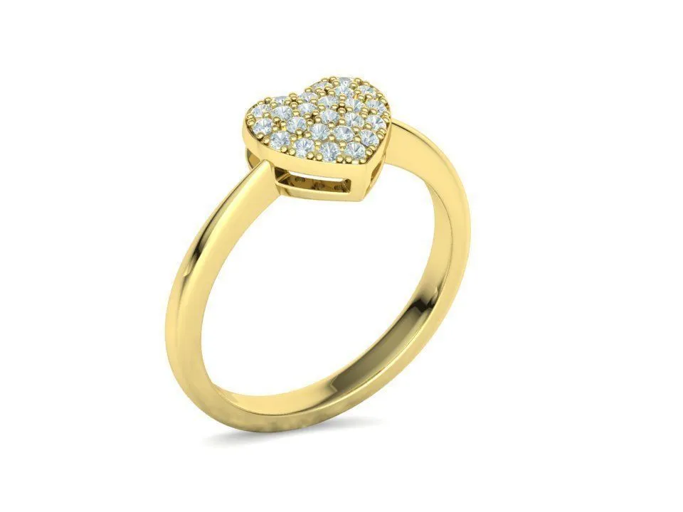 High-polished Small Heart Tiny Ring with a delicate heart design, symbolizing love and elegance, perfect for any occasion.