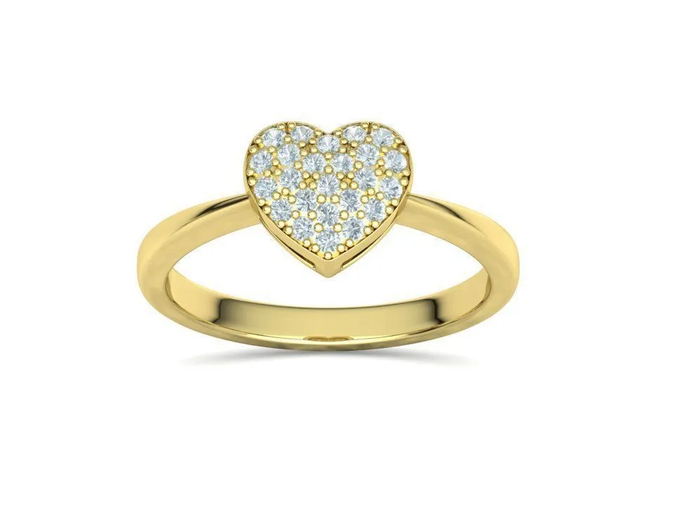 High-polished Small Heart Tiny Ring with a delicate heart design, symbolizing love and elegance, perfect for any occasion.