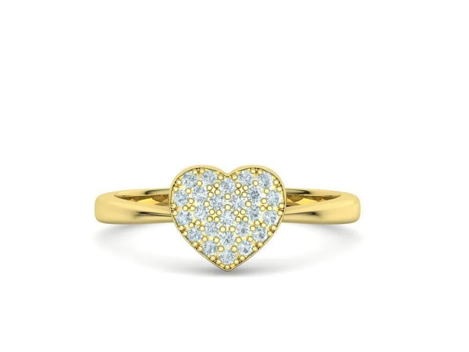 High-polished Small Heart Tiny Ring with a delicate heart design, symbolizing love and elegance, perfect for any occasion.
