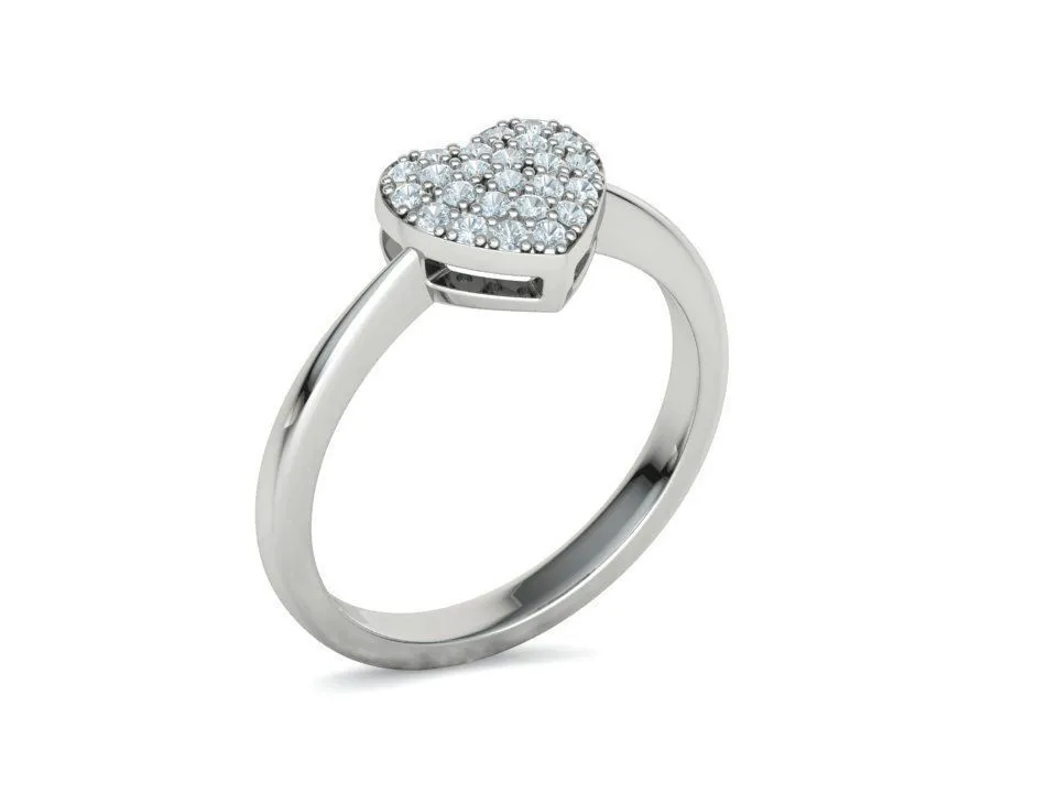 High-polished Small Heart Tiny Ring with a delicate heart design, symbolizing love and elegance, perfect for any occasion.