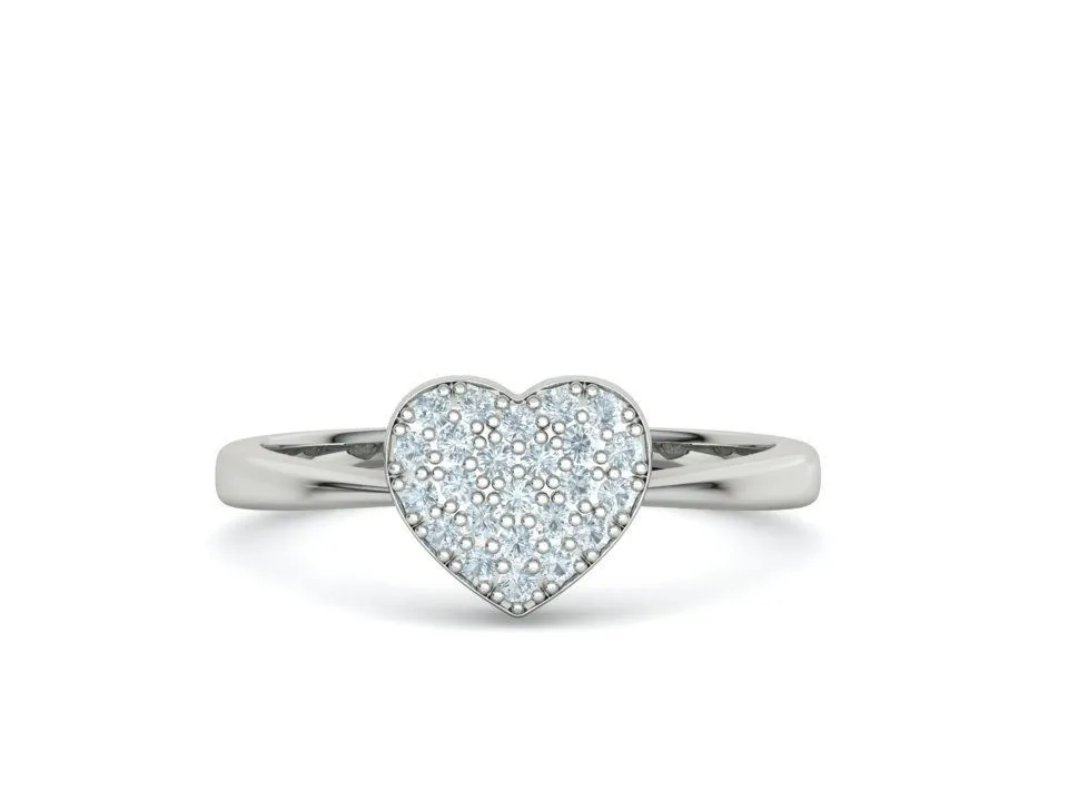 High-polished Small Heart Tiny Ring with a delicate heart design, symbolizing love and elegance, perfect for any occasion.