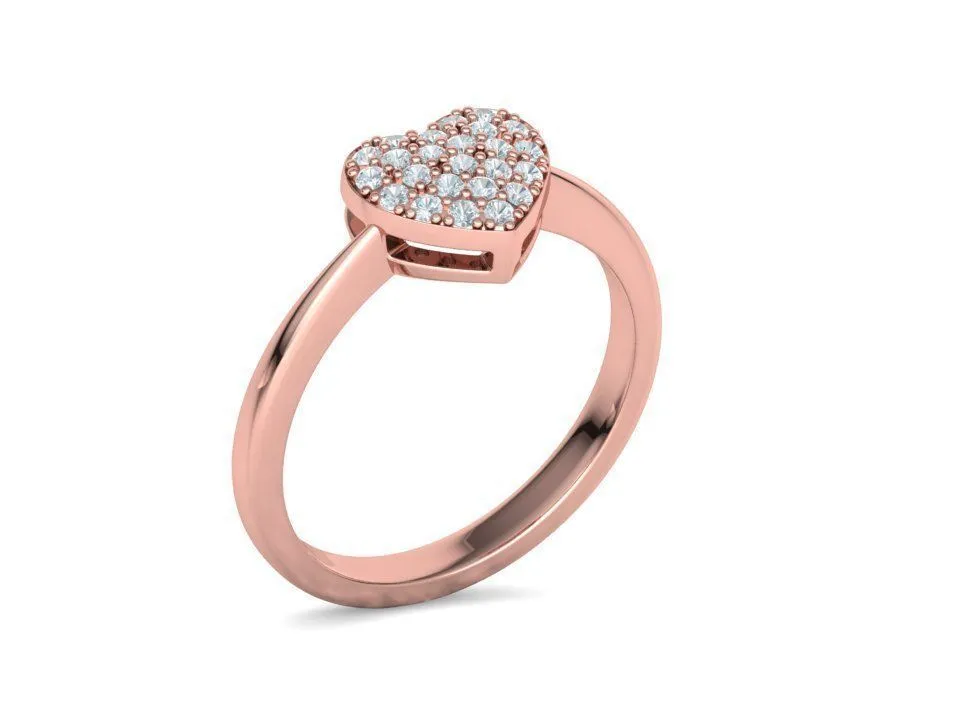 High-polished Small Heart Tiny Ring with a delicate heart design, symbolizing love and elegance, perfect for any occasion.