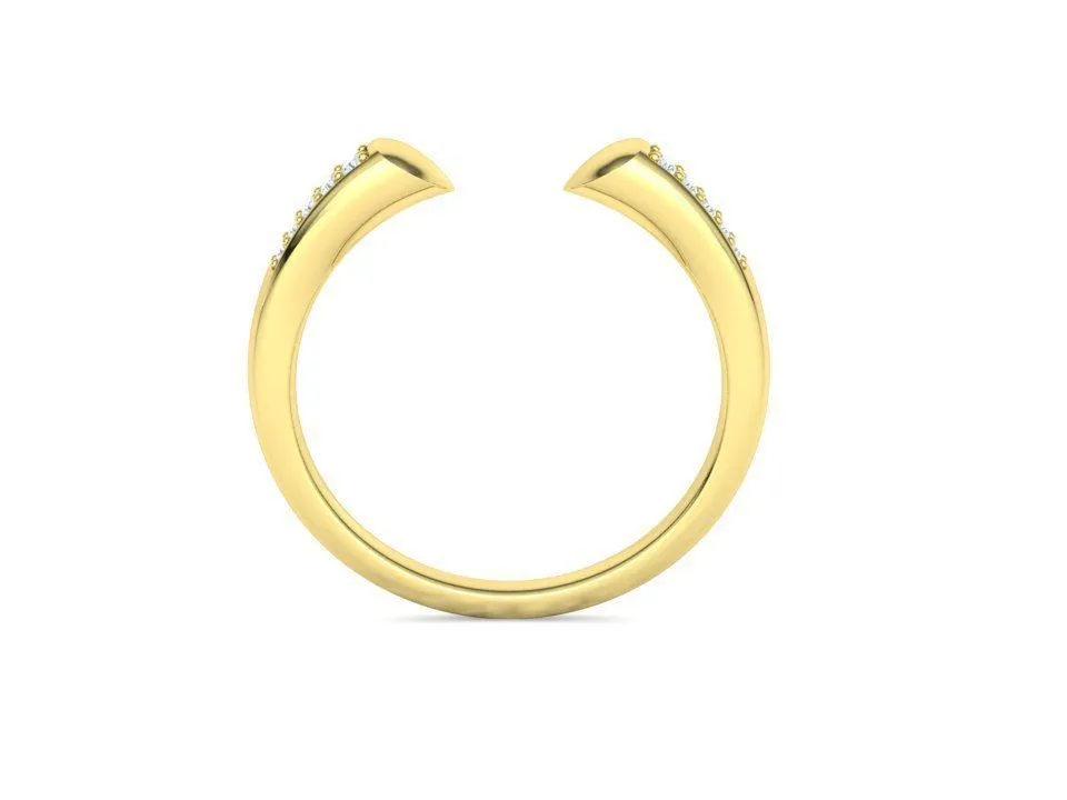 High-polished Diamond Sophia Open Ring with a unique open design adorned with diamonds, symbolizing modern elegance and sophistication, perfect for any occasion.