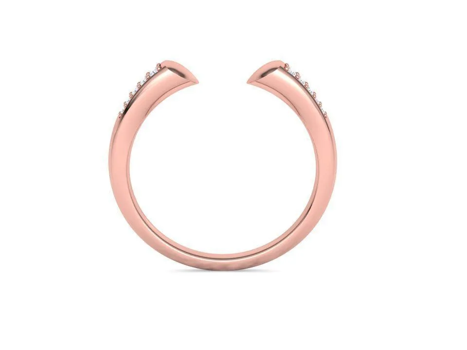 High-polished Diamond Sophia Open Ring with a unique open design adorned with diamonds, symbolizing modern elegance and sophistication, perfect for any occasion.