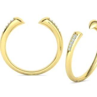 High-polished Diamond Sophia Open Ring with a unique open design adorned with diamonds, symbolizing modern elegance and sophistication, perfect for any occasion.