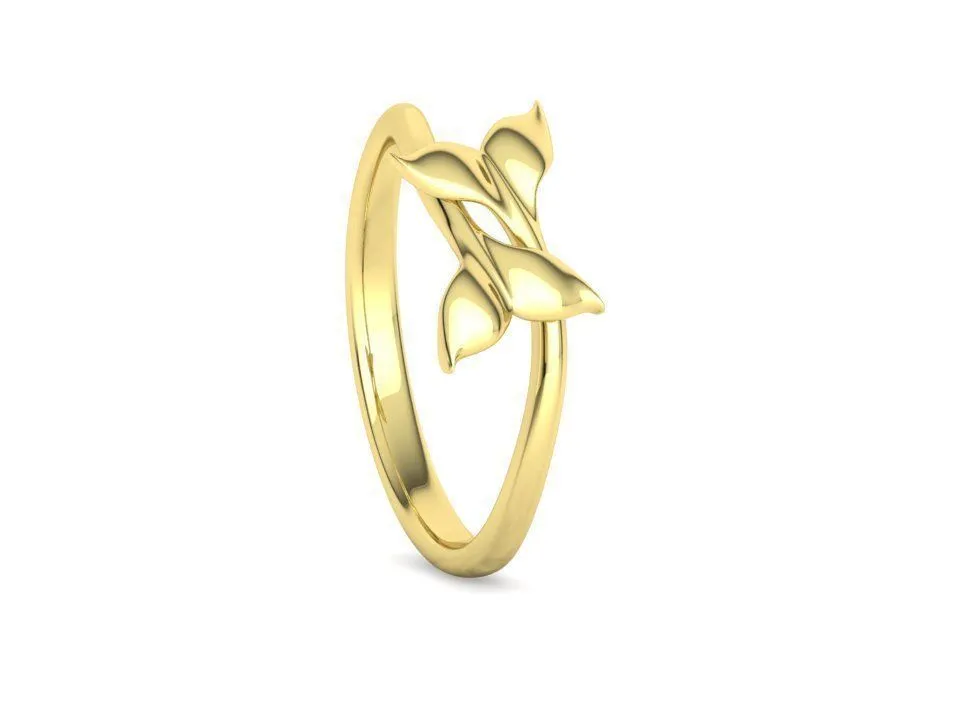 WR-029-Dolphin Tail Bypass Ring-10 High-polished Dolphin Tail Bypass Ring with intricate dolphin tail design, symbolizing elegance and playfulness, perfect for any occasion.