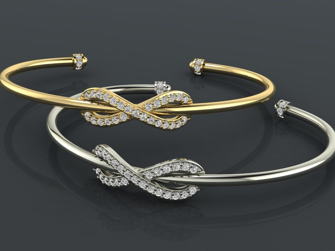 Stylish Infinity Silver Bracelet featuring a sleek infinity design, crafted from recycled silver with a high-polished finish.