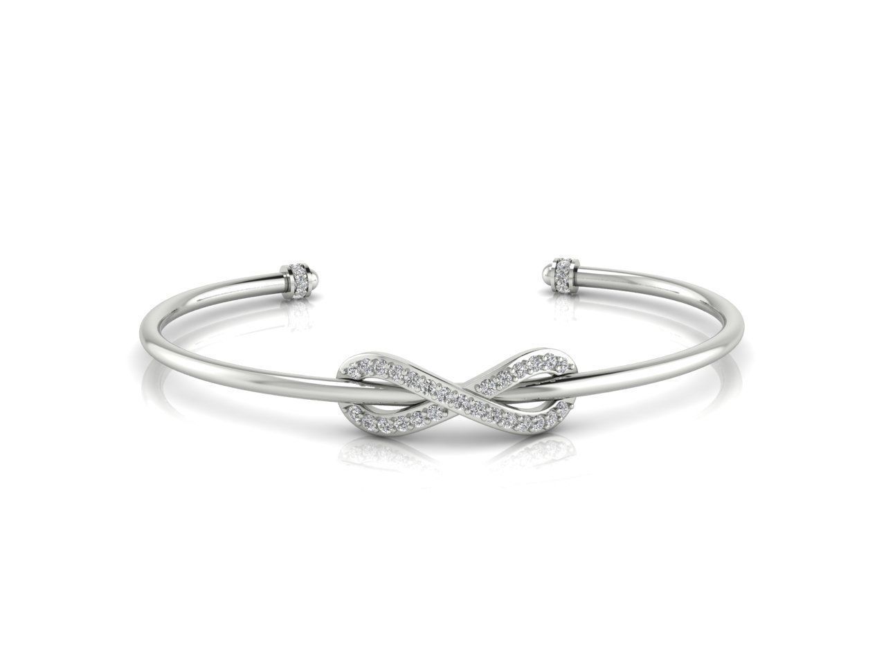 Stylish Infinity Silver Bracelet featuring a sleek infinity design, crafted from recycled silver with a high-polished finish.