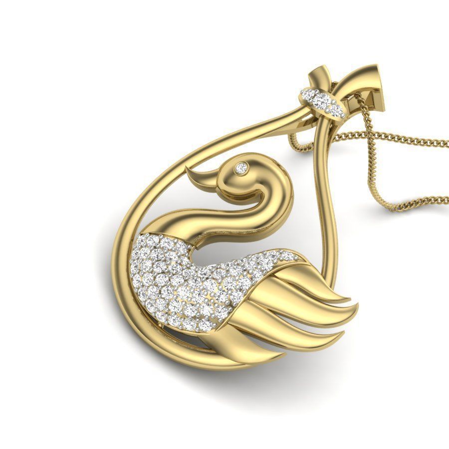 Sterling silver pendant featuring a graceful swan design adorned with shimmering stones.