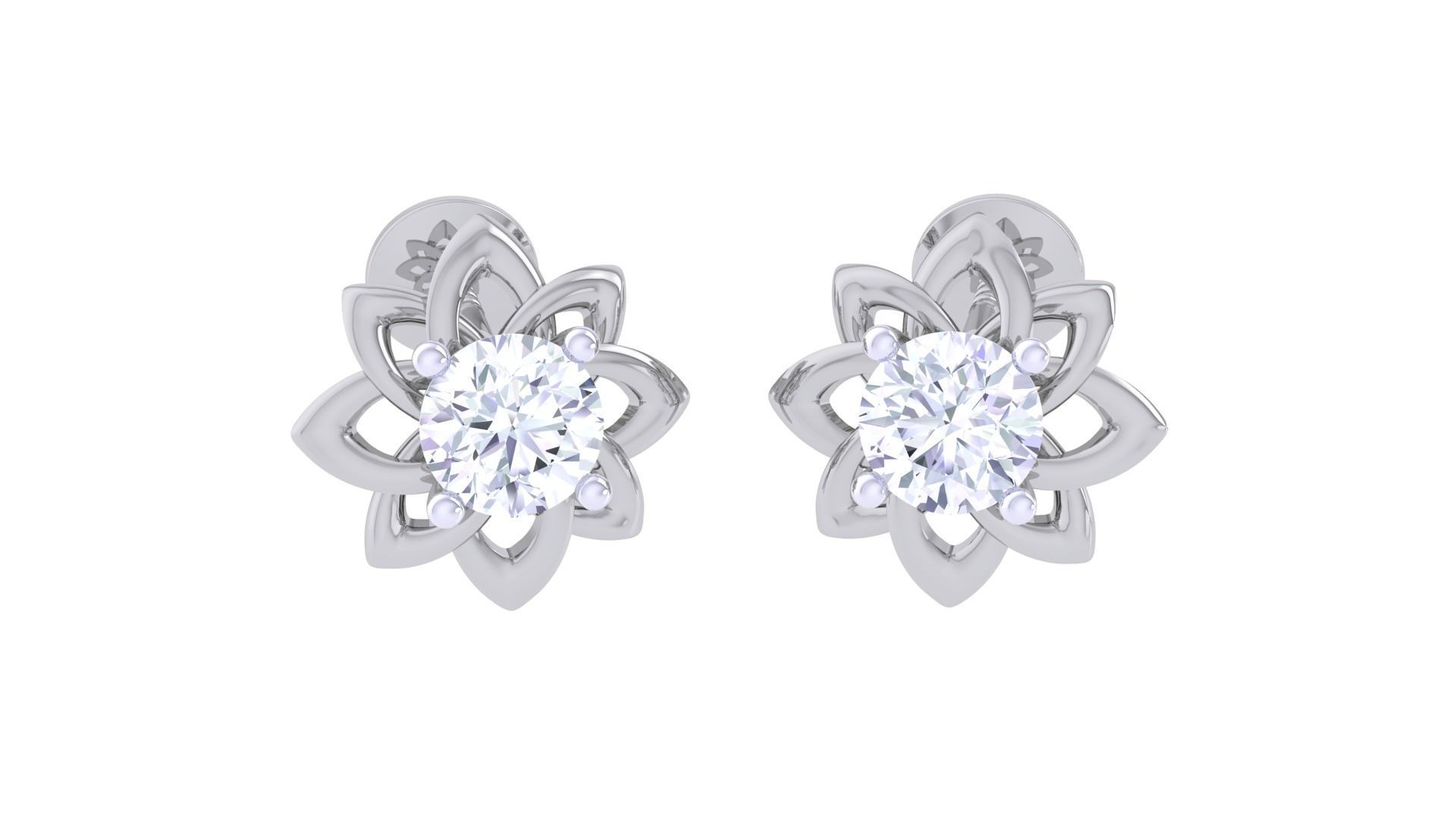 Elegant Tiny Blossom Earrings with delicate floral design in high-polished Silver 925.