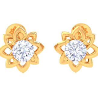 Elegant Tiny Blossom Earrings with delicate floral design in high-polished Silver 925.