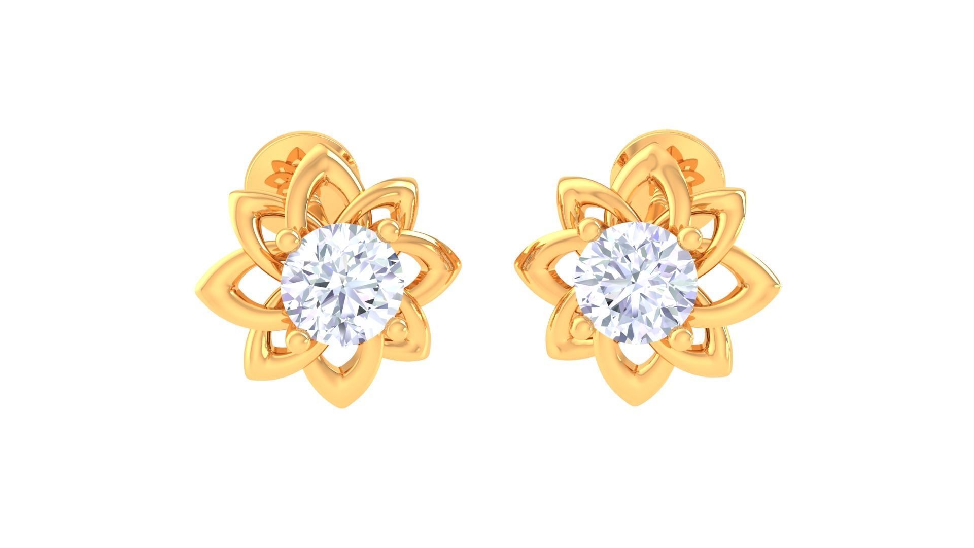 Elegant Tiny Blossom Earrings with delicate floral design in high-polished Silver 925.