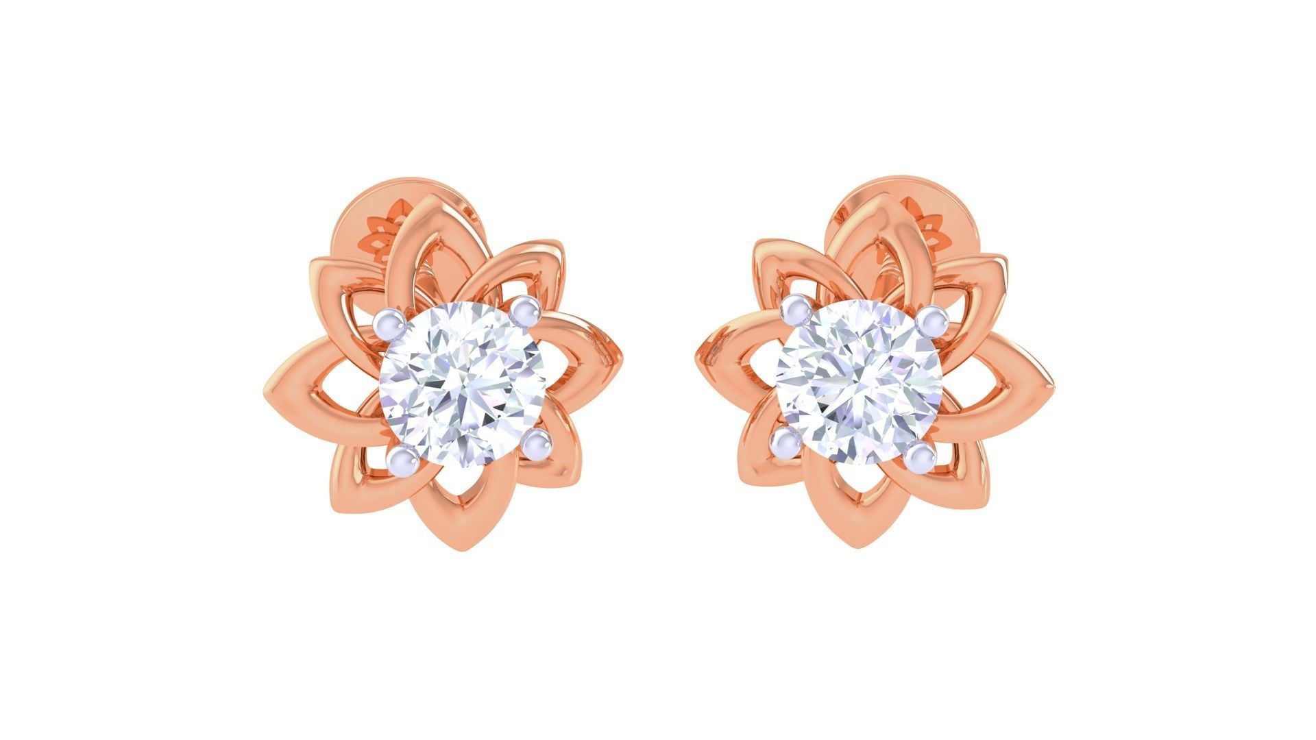 Elegant Tiny Blossom Earrings with delicate floral design in high-polished Silver 925.