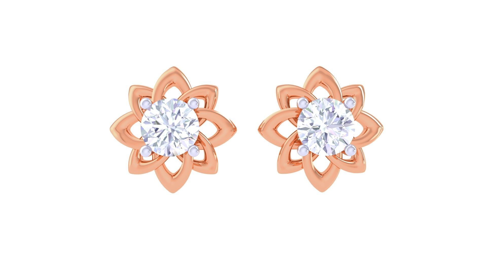 Elegant Tiny Blossom Earrings with delicate floral design in high-polished Silver 925.