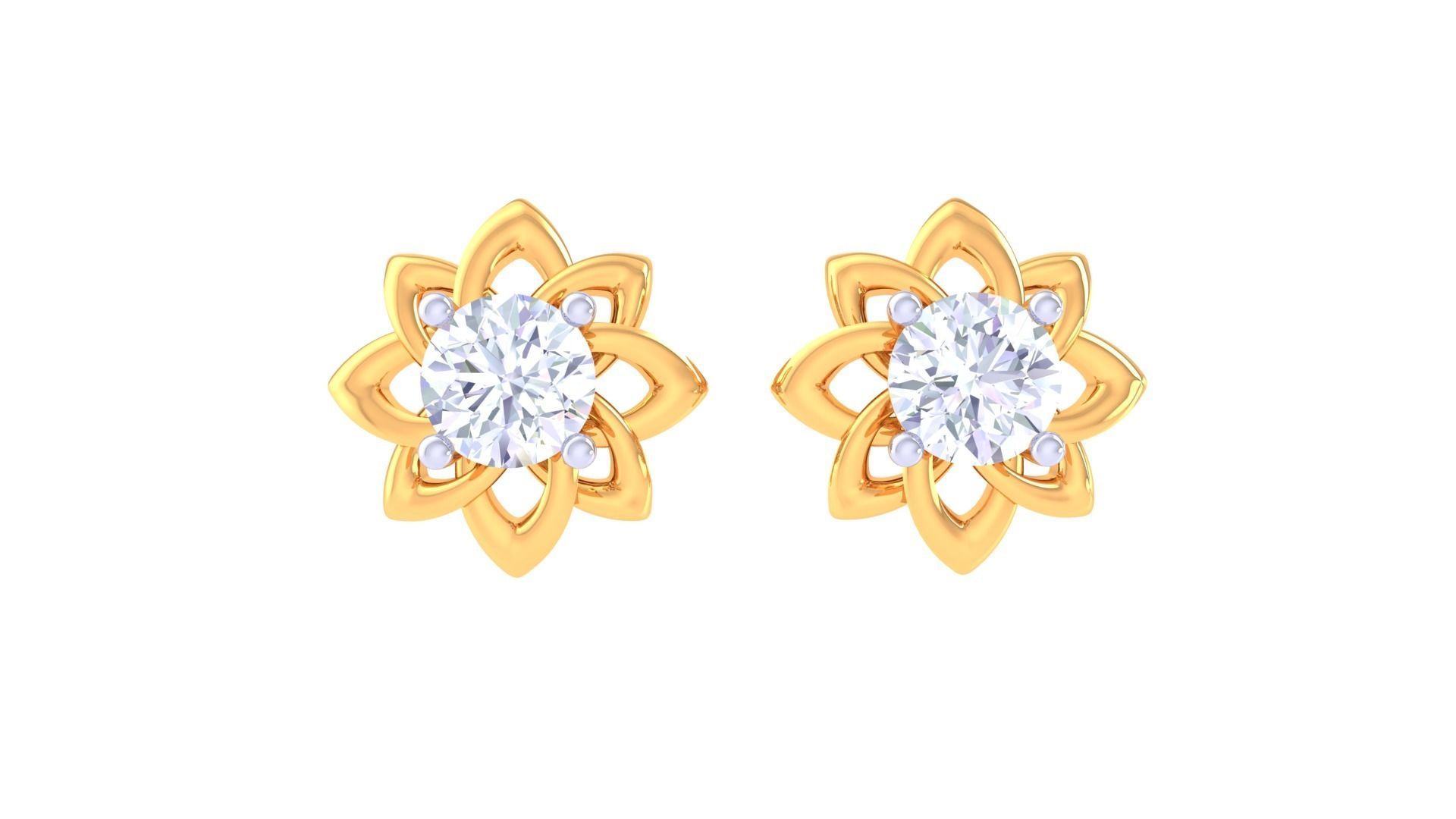 Elegant Tiny Blossom Earrings with delicate floral design in high-polished Silver 925.
