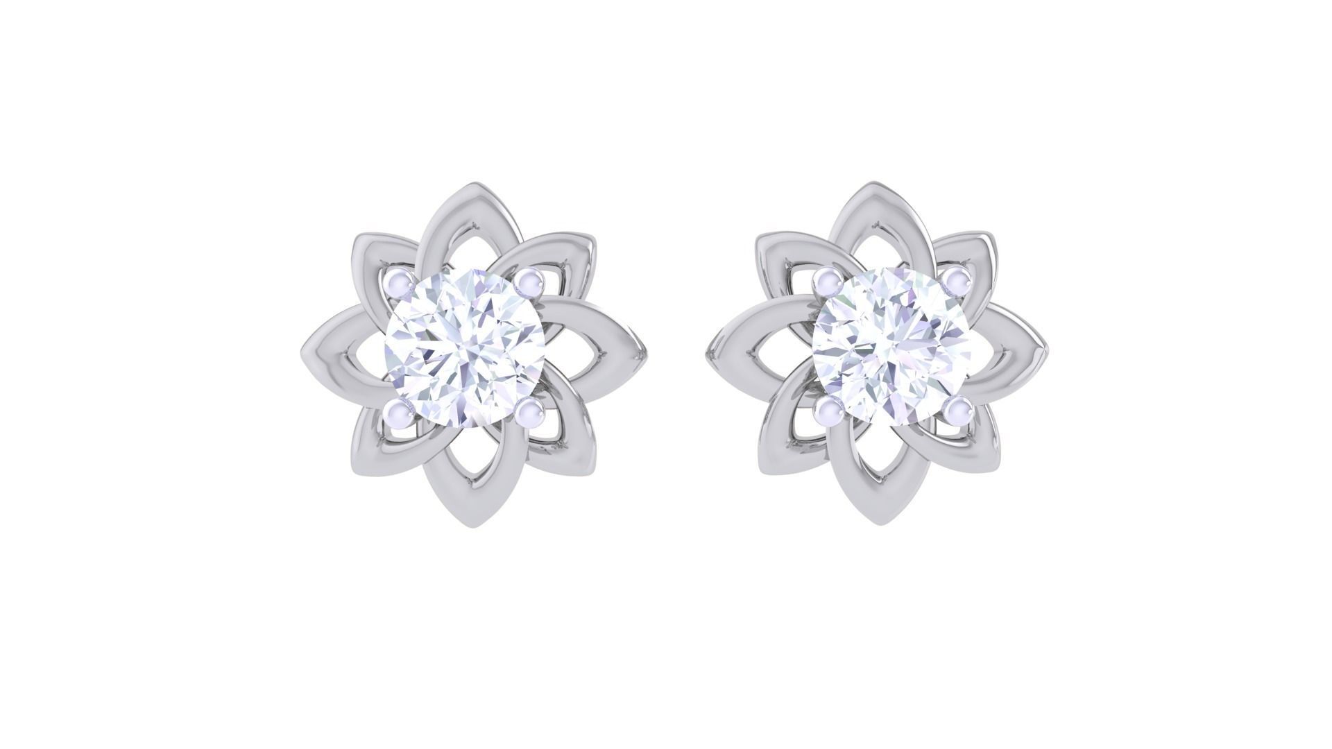 Elegant Tiny Blossom Earrings with delicate floral design in high-polished Silver 925.