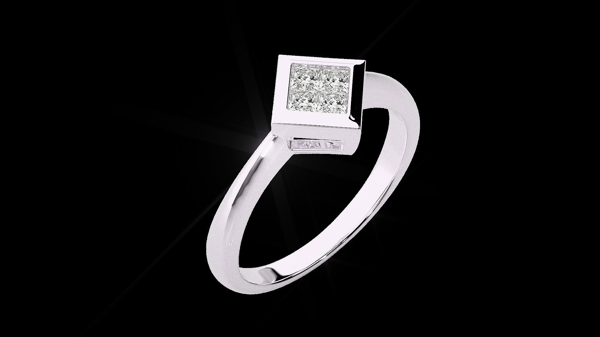 Elegant Silver Square Ring – A sophisticated sterling silver ring with a sleek square design, perfect for timeless and versatile style.