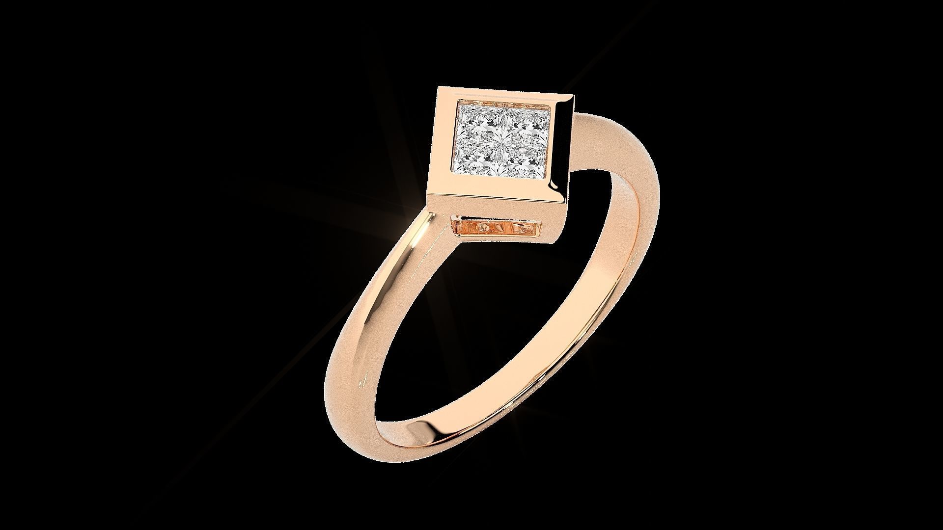 Elegant Silver Square Ring – A sophisticated sterling silver ring with a sleek square design, perfect for timeless and versatile style.