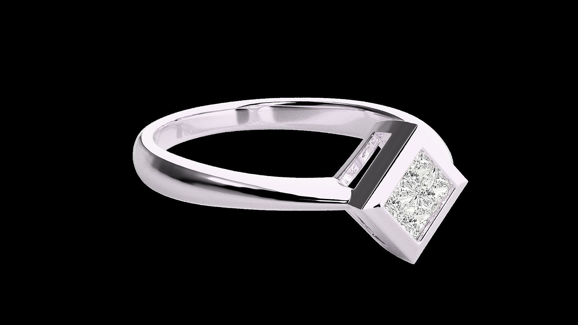 Elegant Silver Square Ring – A sophisticated sterling silver ring with a sleek square design, perfect for timeless and versatile style.