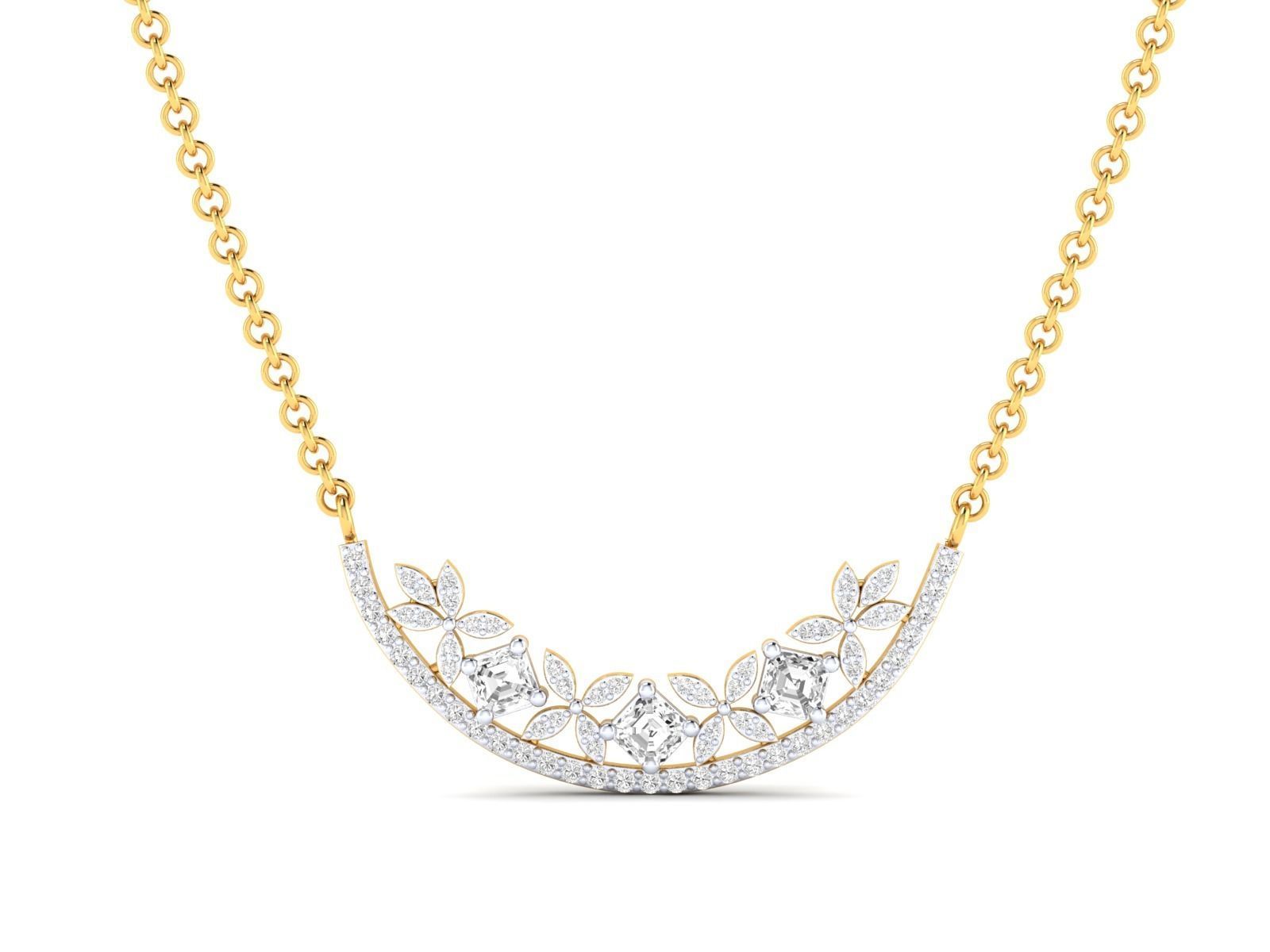 pendant-18-3d-model-stl-3dm-jcad (12) Elegant Floral Silver Necklace with intricate floral designs and sparkling gemstones