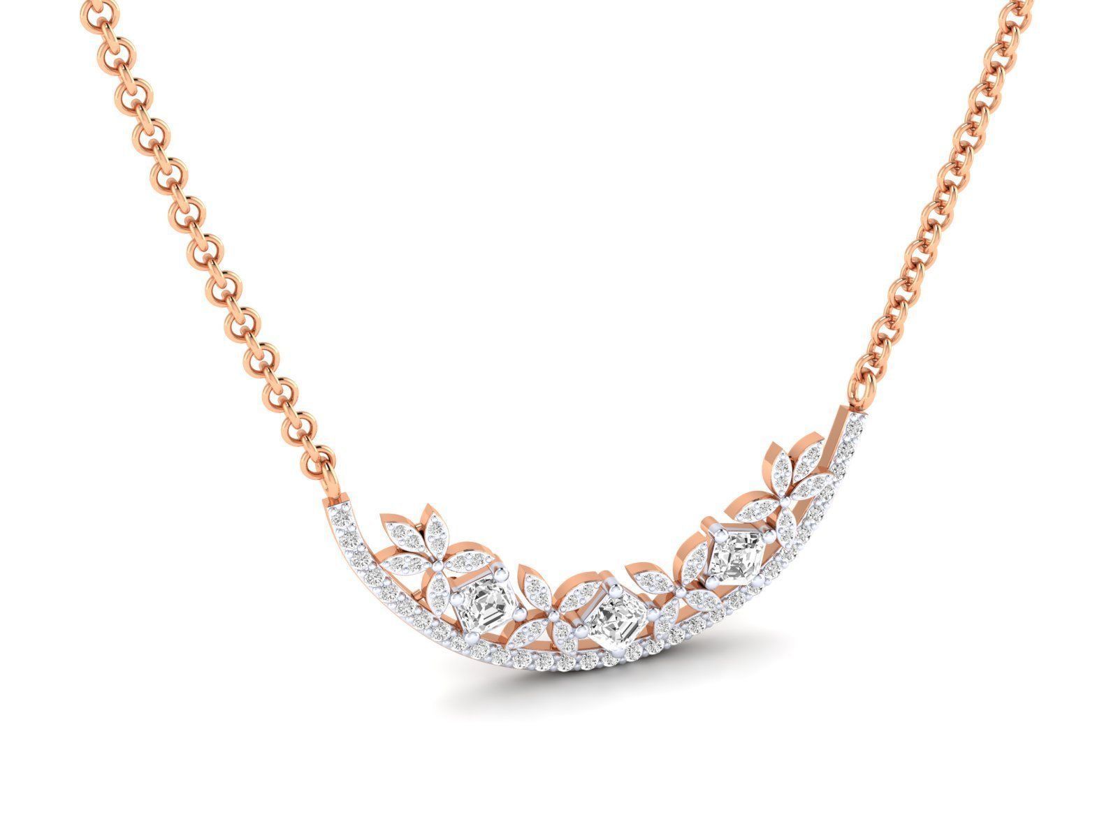 pendant-18-3d-model-stl-3dm-jcad (15) Elegant Floral Silver Necklace with intricate floral designs and sparkling gemstones