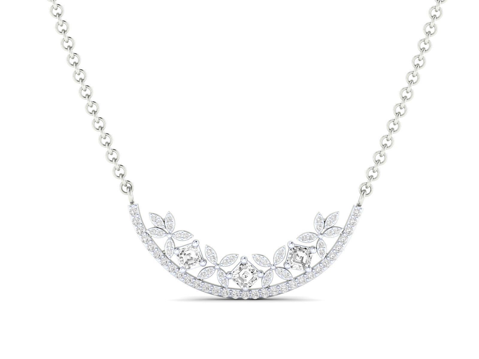 pendant-18-3d-model-stl-3dm-jcad (17) Elegant Floral Silver Necklace with intricate floral designs and sparkling gemstones