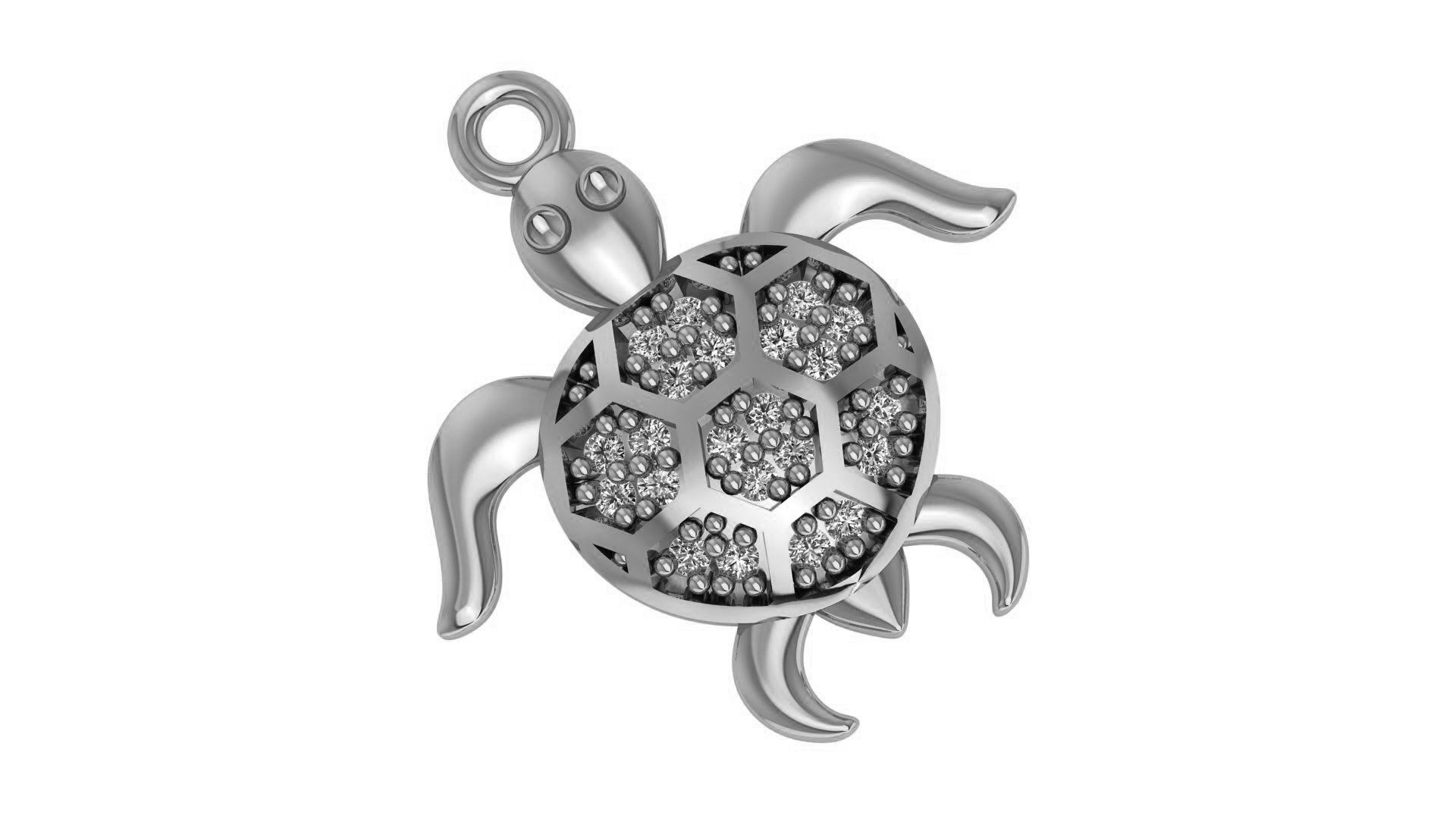 Sterling silver Sea Turtle Charm Pendant featuring an intricately detailed sea turtle design, perfect for ocean lovers.