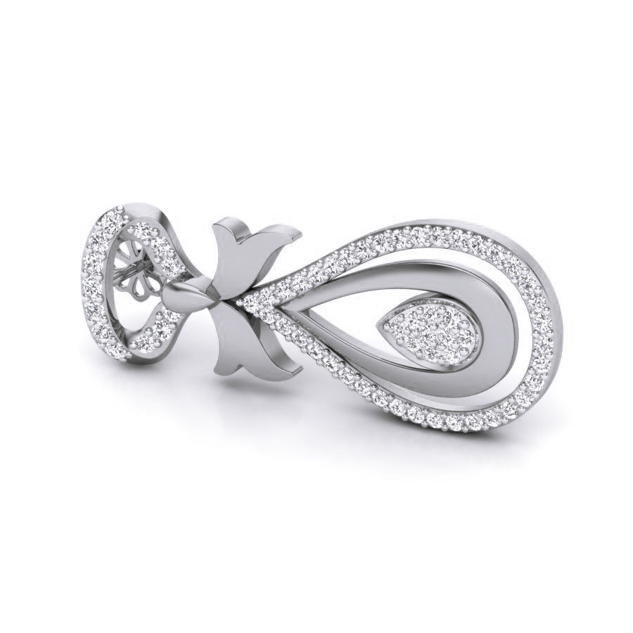 Silver teardrop earrings with bow detail and sparkling accents