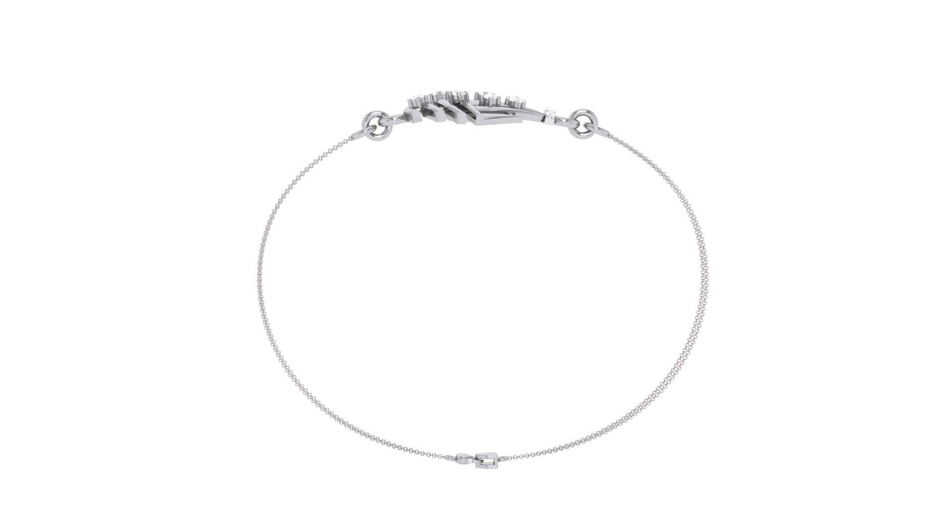 women-light-wt-diamond-bracelet-3dm-stl-obj-gltf-glb-3mf-3d-model-1986736451 Silver bracelet with sparkling stones in a modern starburst design.