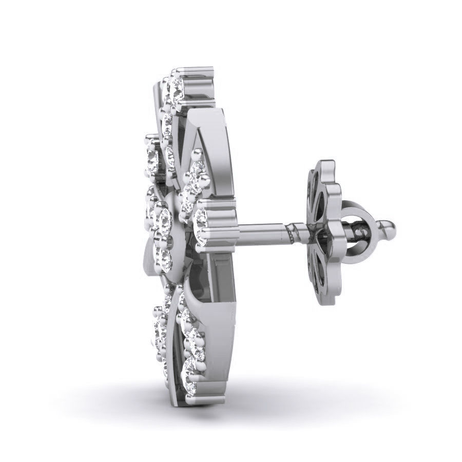 Radiant Wheel Stud Earrings with a dazzling circular design and sparkling accents, adding elegance to any outfit.