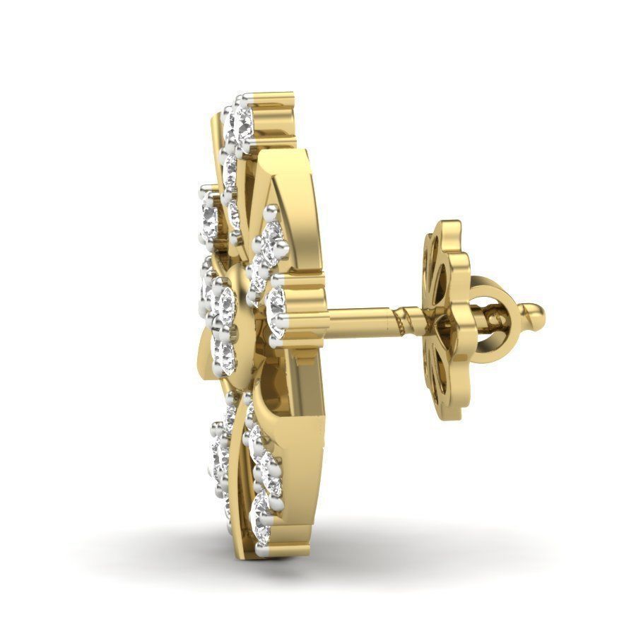 Radiant Wheel Stud Earrings with a dazzling circular design and sparkling accents, adding elegance to any outfit.