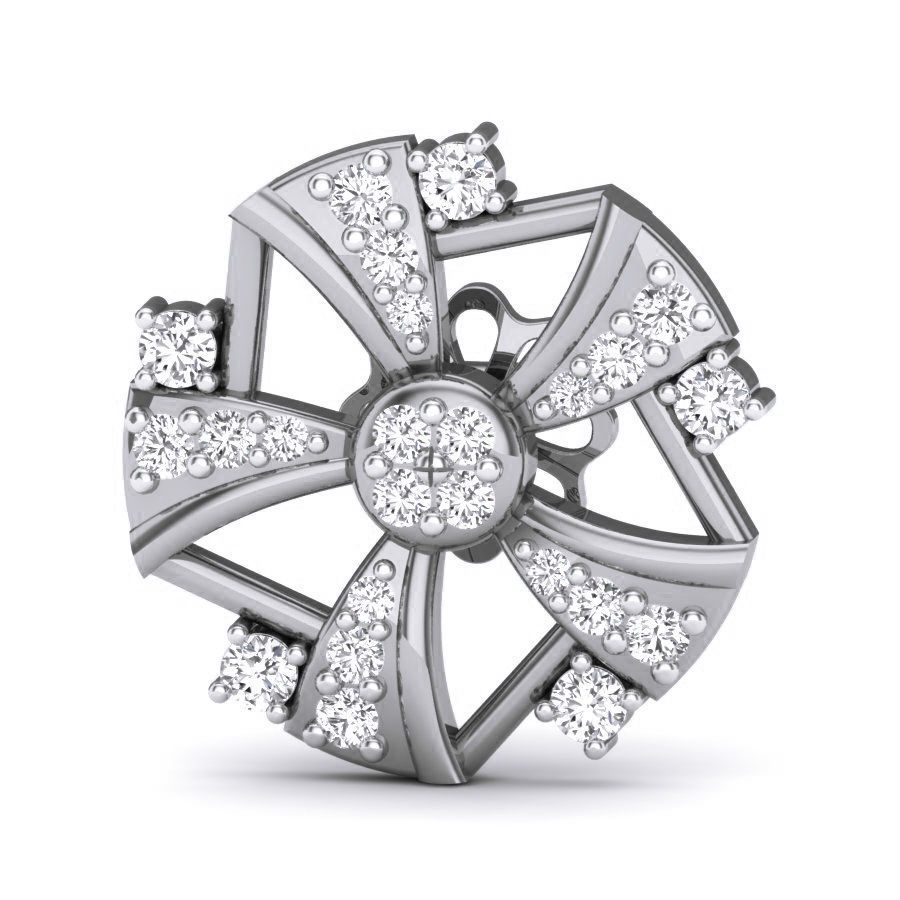 Radiant Wheel Stud Earrings with a dazzling circular design and sparkling accents, adding elegance to any outfit.