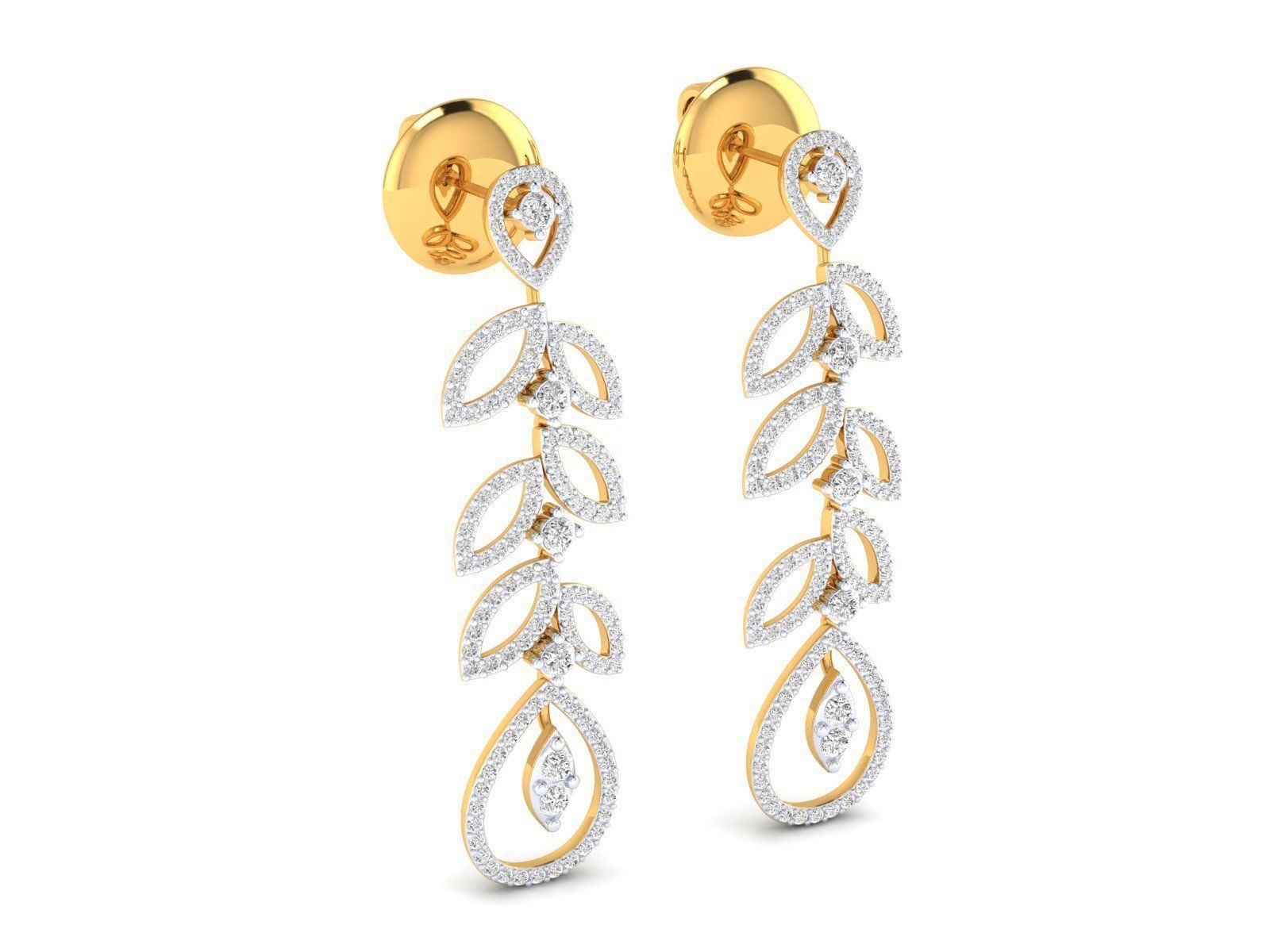 Elegant Leaf Drop Silver Earrings with intricate leaf and teardrop design