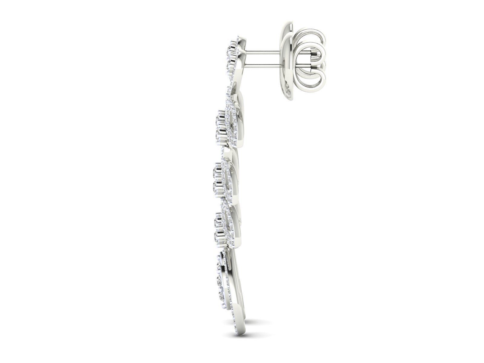 Elegant Leaf Drop Silver Earrings with intricate leaf and teardrop design