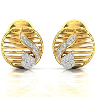 Leaf Cage Silver Earrings with intricate leaf design.