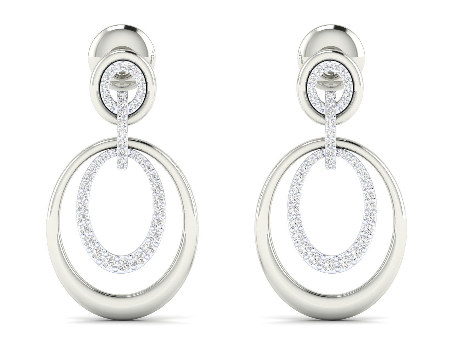 Elegant Oval Silver Earrings with a sleek, polished finish.