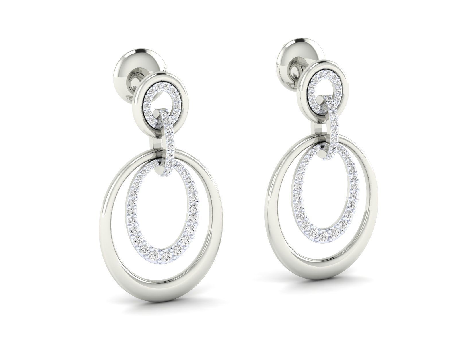 Elegant Oval Silver Earrings with a sleek, polished finish.