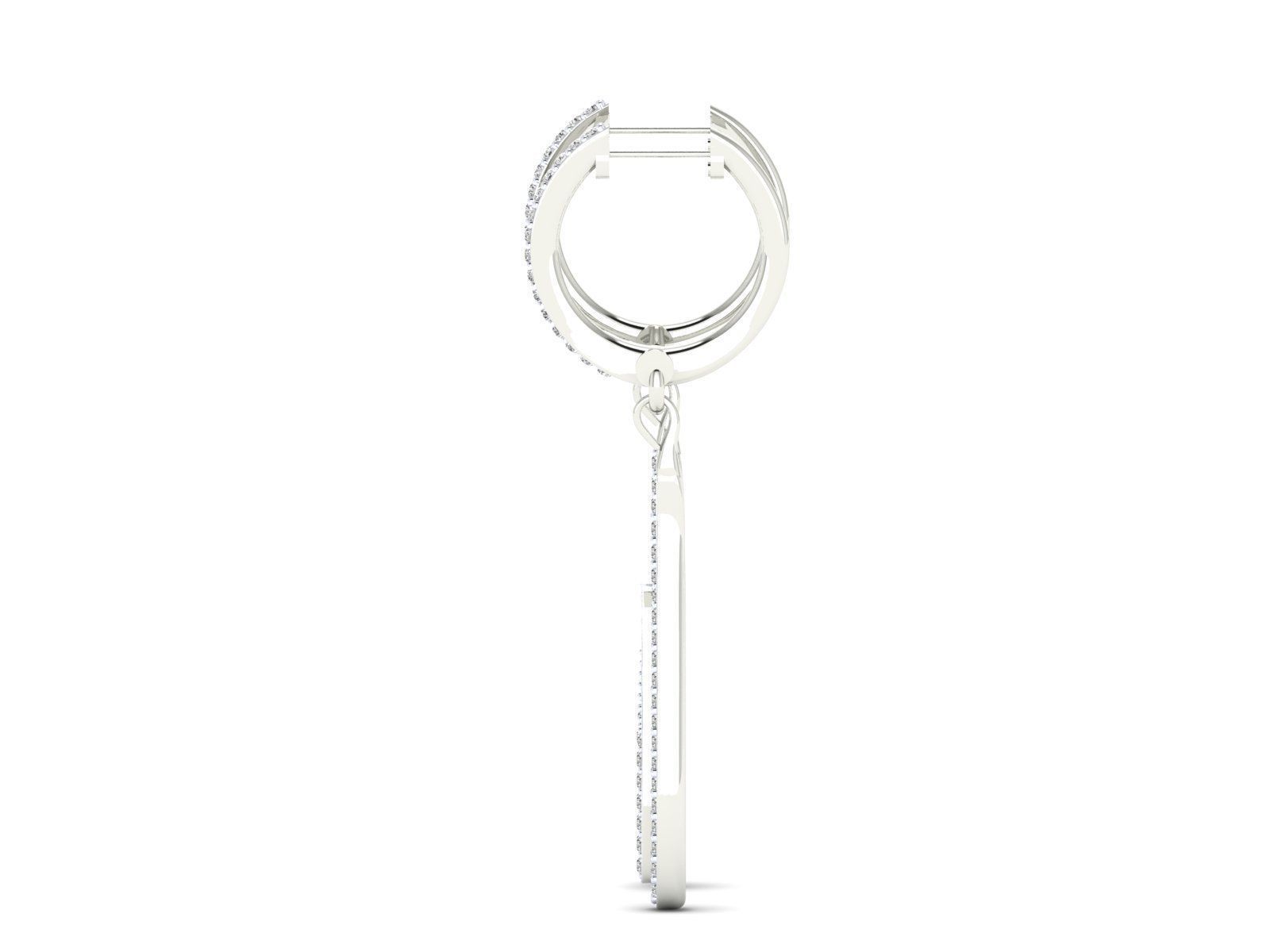 HFS-E031 (2) Radiant Silver Dangle Drops with elegant gemstone accents.