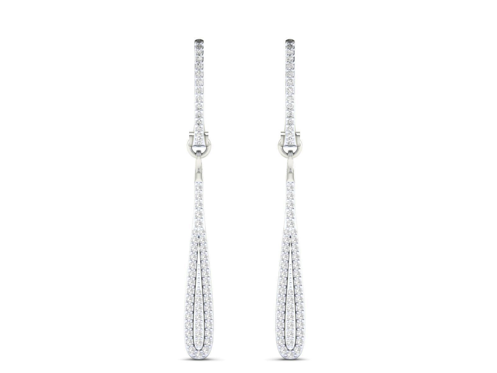 HFS-E031 (8) Radiant Silver Dangle Drops with elegant gemstone accents.