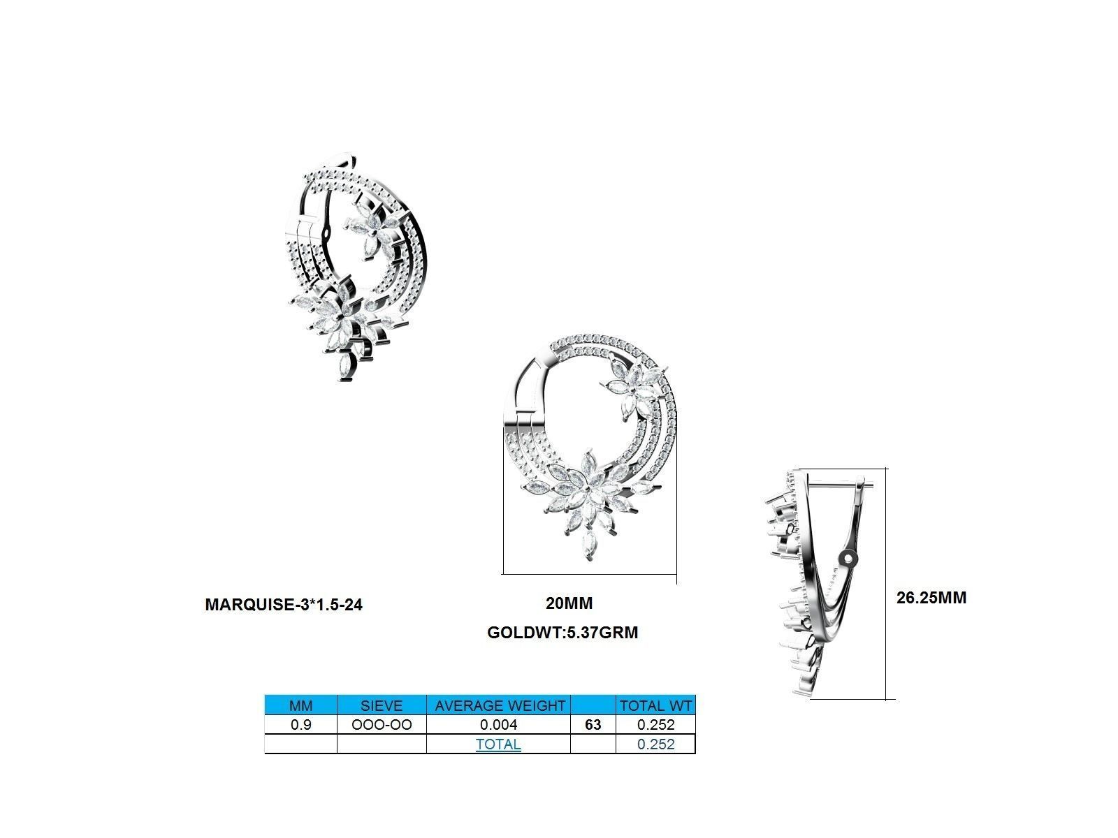 HFS-E032 (8) Sparkling Floral Hoop Earrings with intricate floral design and shimmering finish.