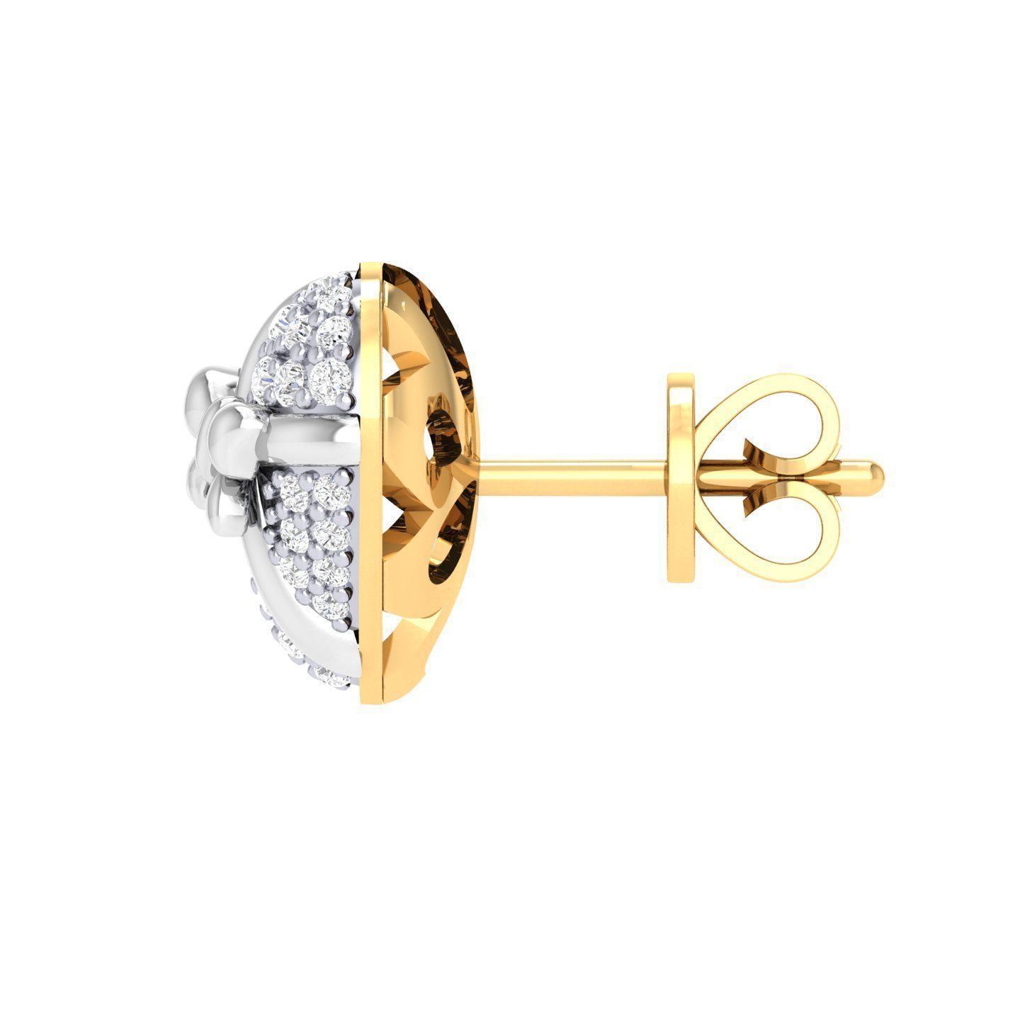 HFS-E033 (4) Bestowed Love Silver Earrings with heart design and gift ribbon detail.