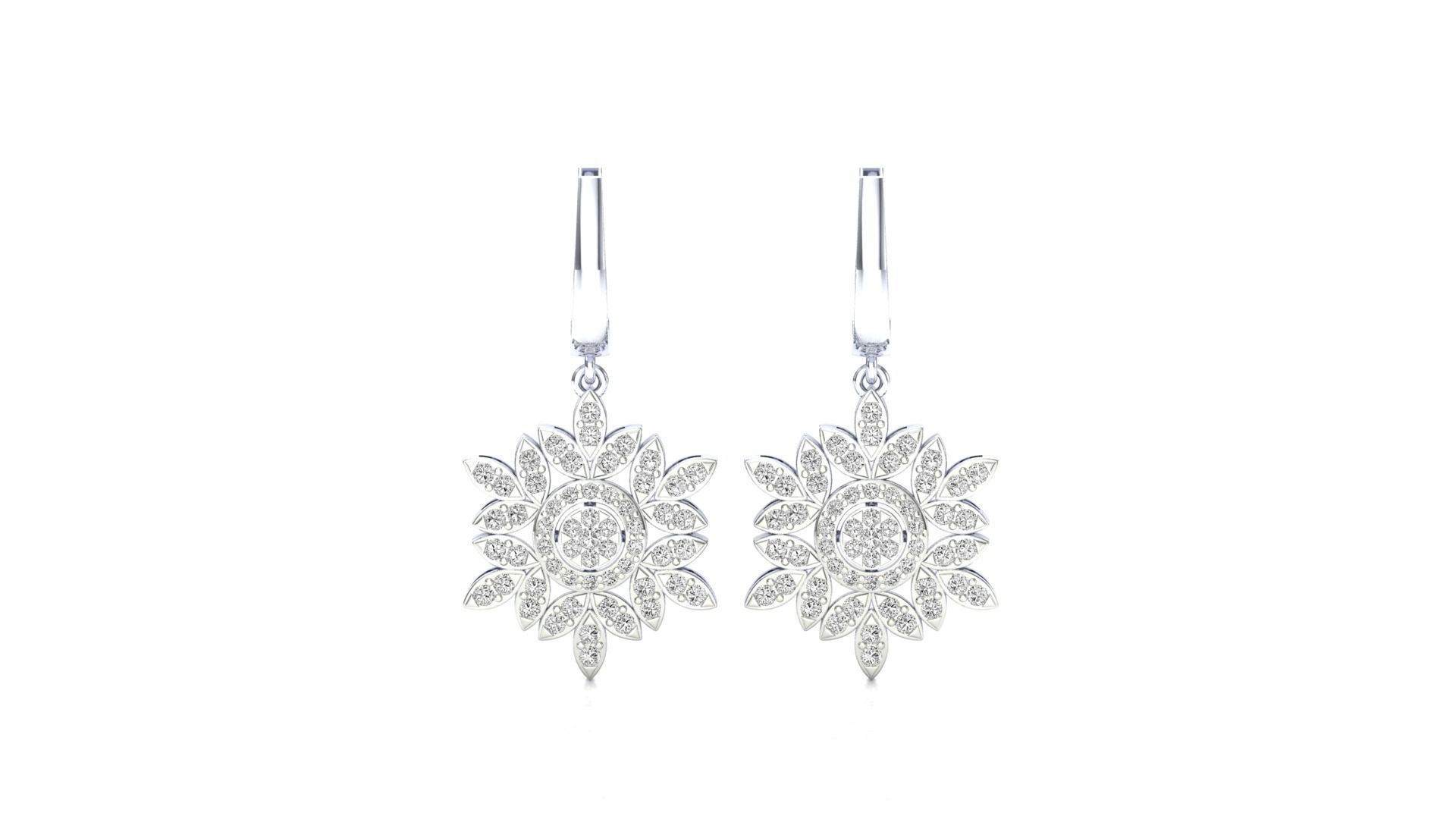 Radiant Snowflake Silver Earrings with intricate snowflake design, crafted from high-quality Silver 925.