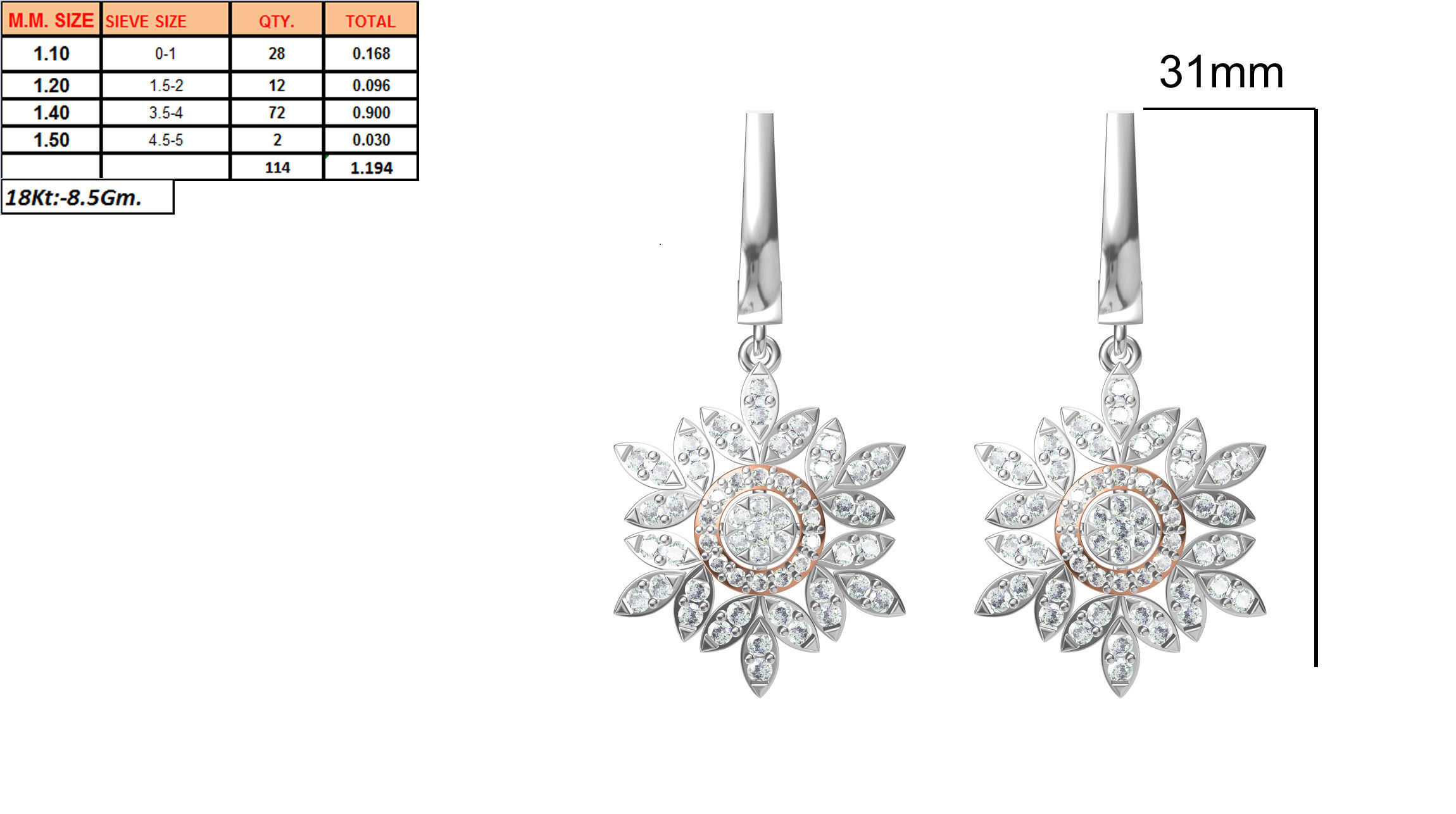 Radiant Snowflake Silver Earrings with intricate snowflake design, crafted from high-quality Silver 925.