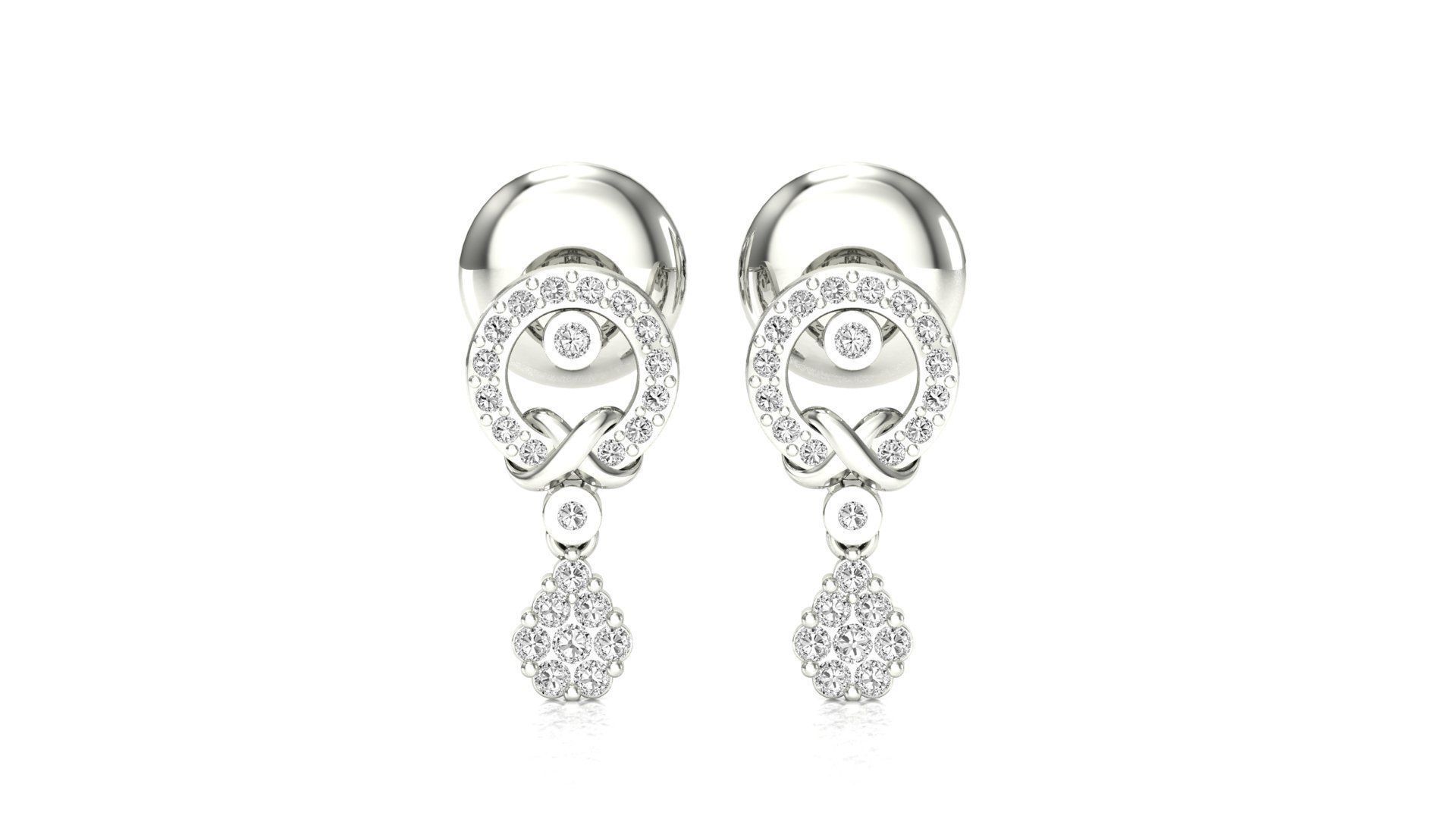 Silver Circle Knot Earrings with a sleek, modern design.